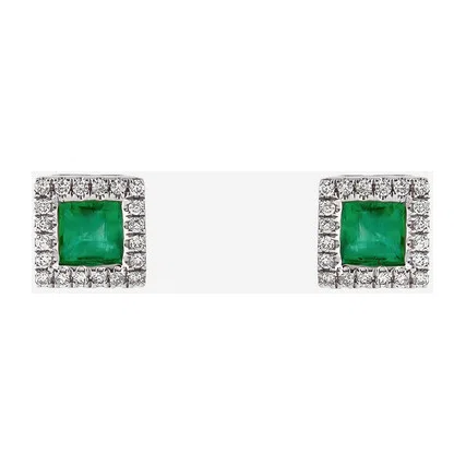 Пусеты из белого золота с бриллиантами и изумрудами Herald Percy Diamonds Poison Drop — модель b3e77pt — фото 3