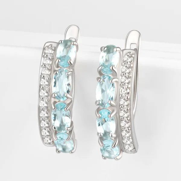 Серьги из серебра с фианитами — арт. 000-385151