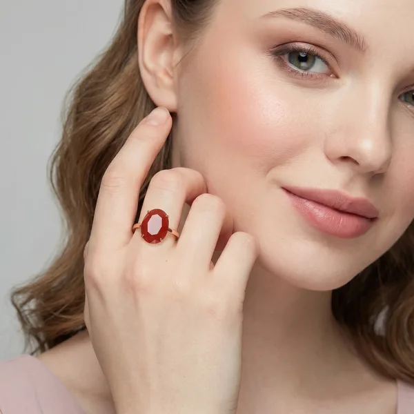 Серебряное кольцо с агатом
