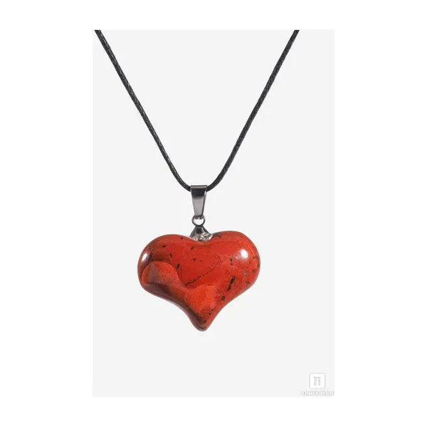Кулон «Сердце» из яшмы красной — арт. 35873