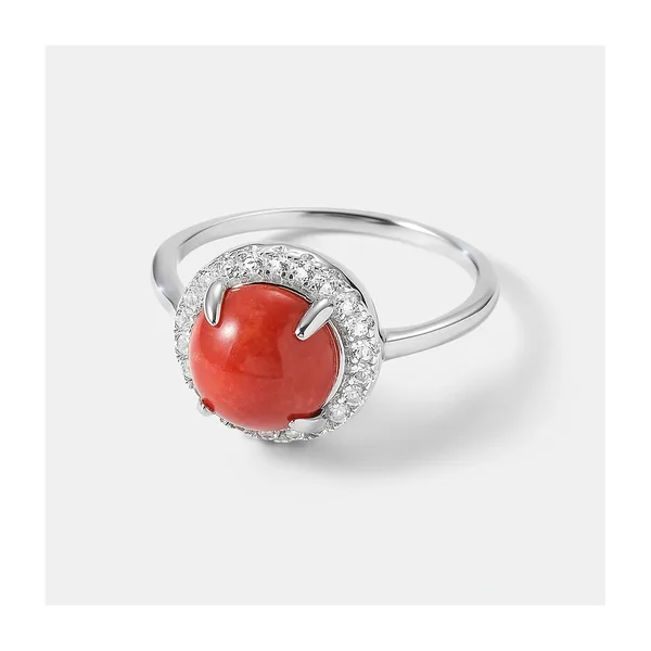 Серебряное кольцо с кораллом Салмон — арт. 10322-005753