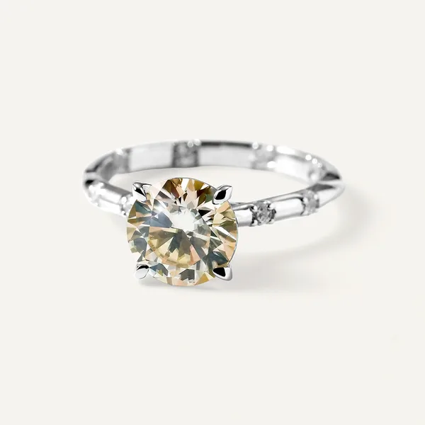 Серебряное кольцо с желтым муассанитом 2в1 — арт. 10323-000338