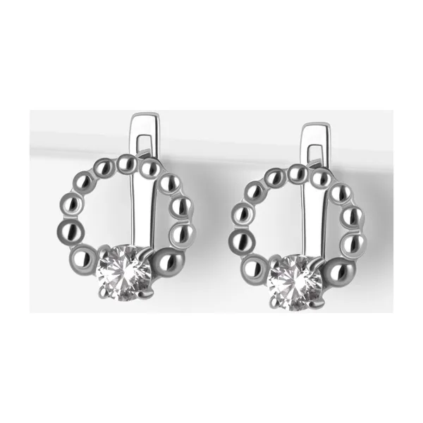 Серьги из серебра с фианитами — арт. 000-390784