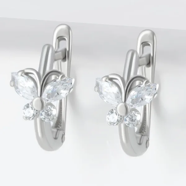 Серьги детские из серебра с фианитами — арт. 000-397176