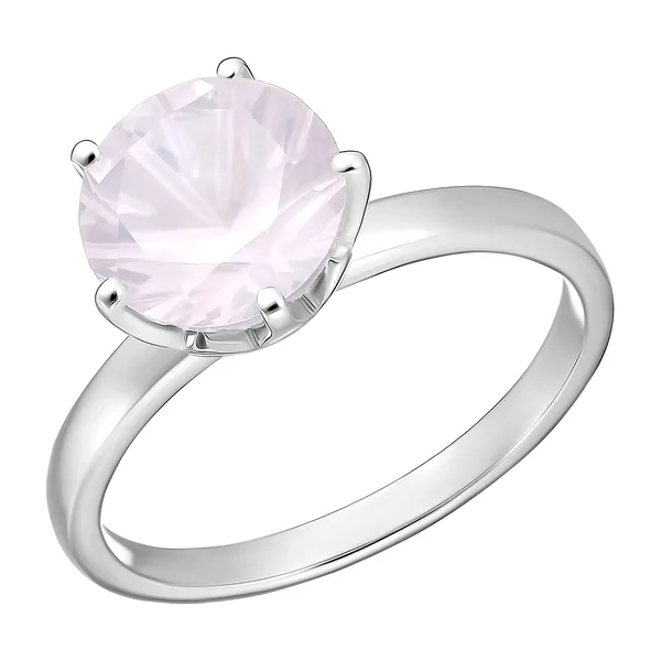 Серебряное кольцо с розовым кварцем
