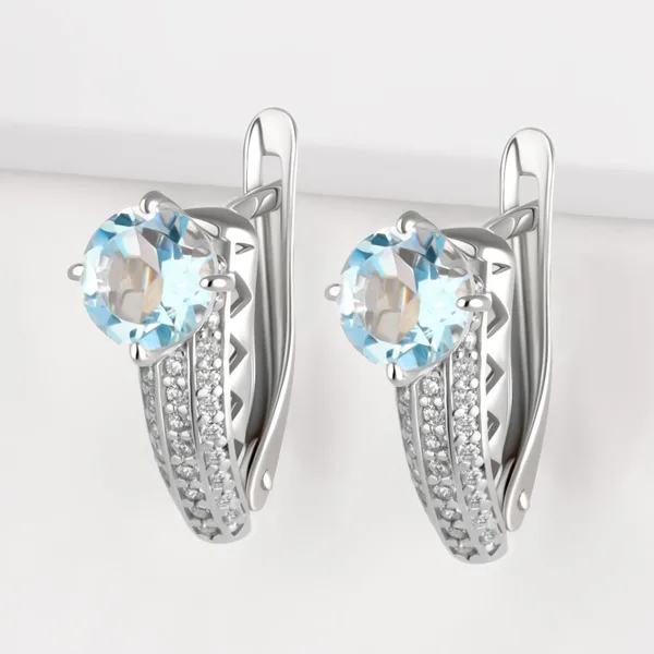 Серьги из серебра с топазами и фианитами — арт. 000-385742