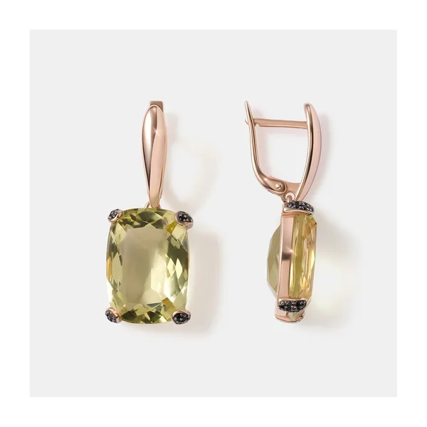 Серебряные серьги с лимонным кварцем — арт. 10522-007006