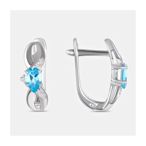 Серьги из серебра с топазами и фианитами — арт. 000-385175