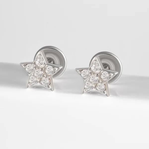 Серьги гвоздики из серебра с фианитами — арт. 000-358991
