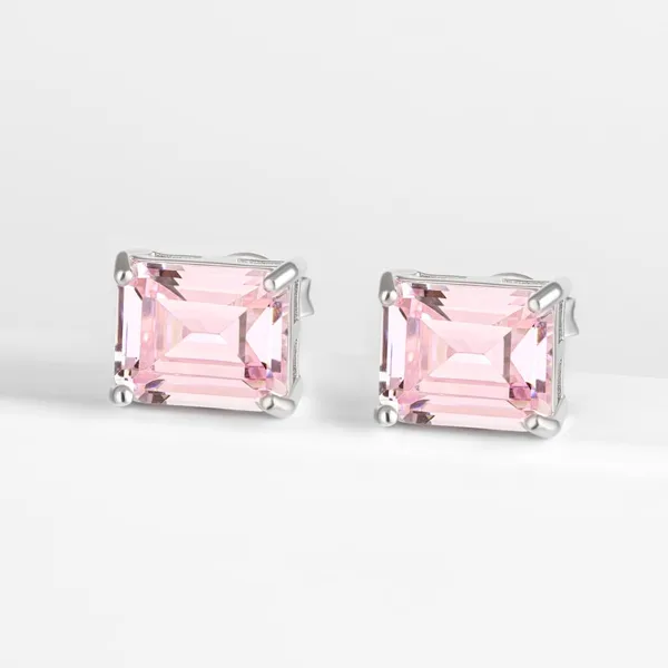 Серьги гвоздики из серебра с фианитами — арт. 000-384245