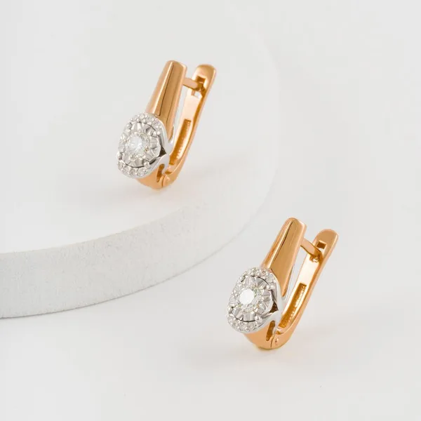 Серьги из красного золота с бриллиантами — арт. 000-349356