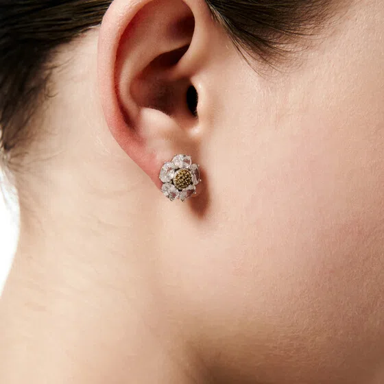 Серьги-пусеты маргаритки из серебра с фианитами AMOVA Poison Drop — модель ypmcvtk — фото 2