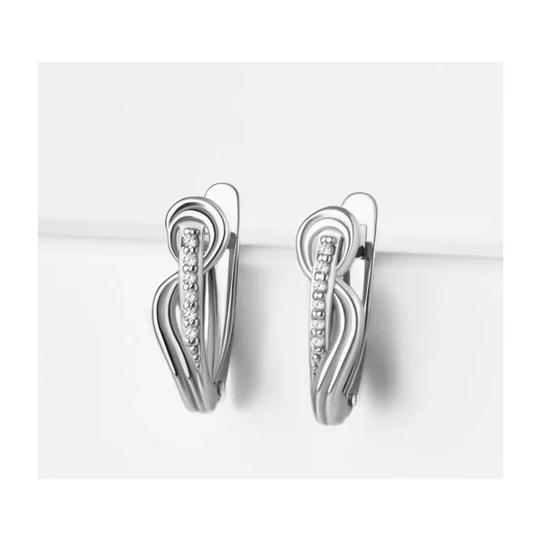 Серьги из серебра с фианитами — арт. 000-359019