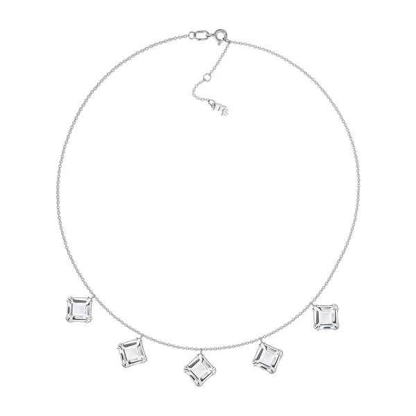 Серебряное колье Serene с подвесками из горного хрусталя — модель p1zinhy