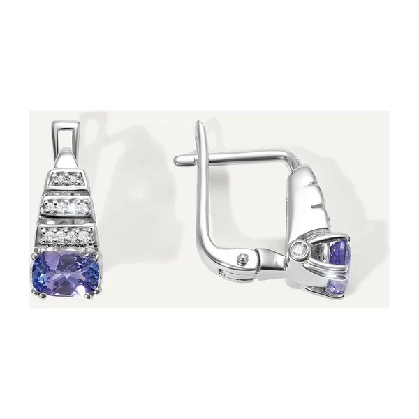Серебряные серьги с танзанитами — арт. 10522-003189