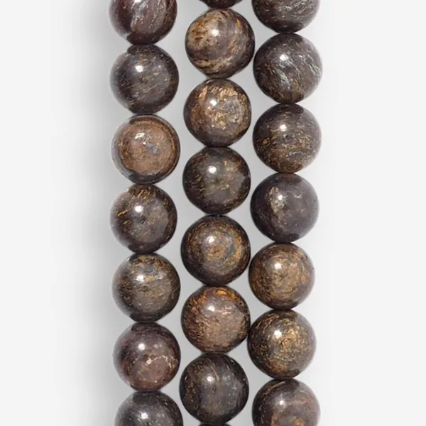 Бусины из бронзита, 44-46 шт. на нитке, 8-9 мм