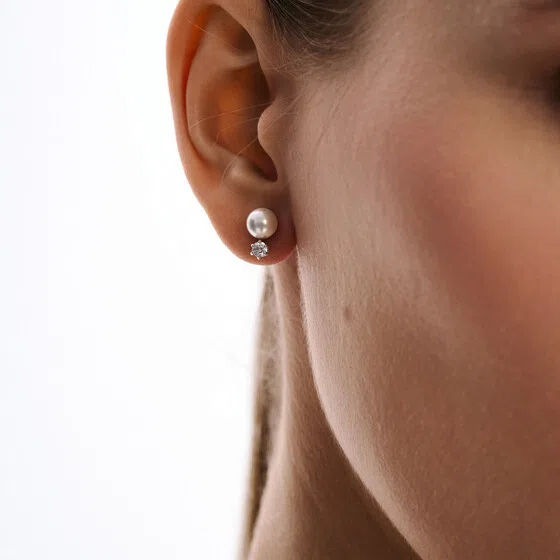 Серебристые серьги с кубическим цирконием Matrix Swarovski Poison Drop — модель 9x401x3