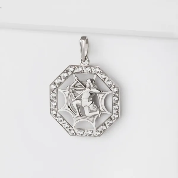 Подвеска знак зодиака из серебра с фианитами — арт. 000-370063