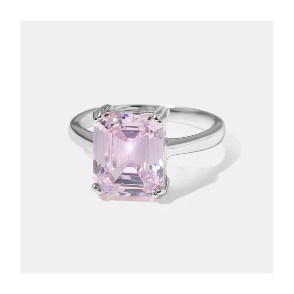 Серебряное кольцо с розовым кубическим цирконием — арт. 10323-000175