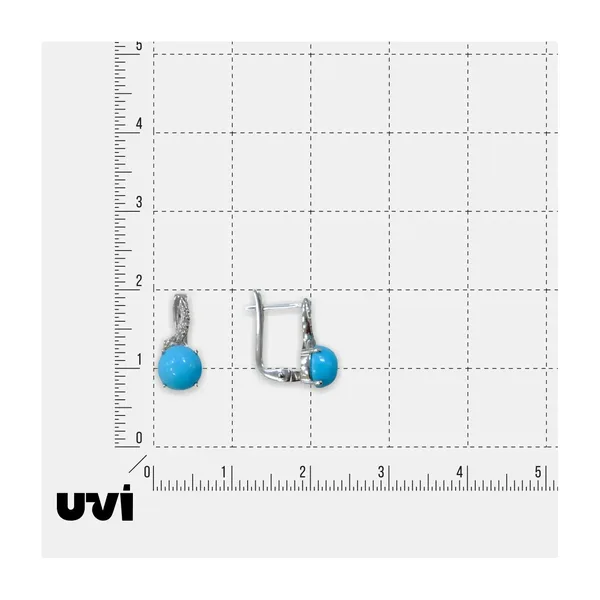 Серебряные серьги с бирюзой — арт. 10522-006719