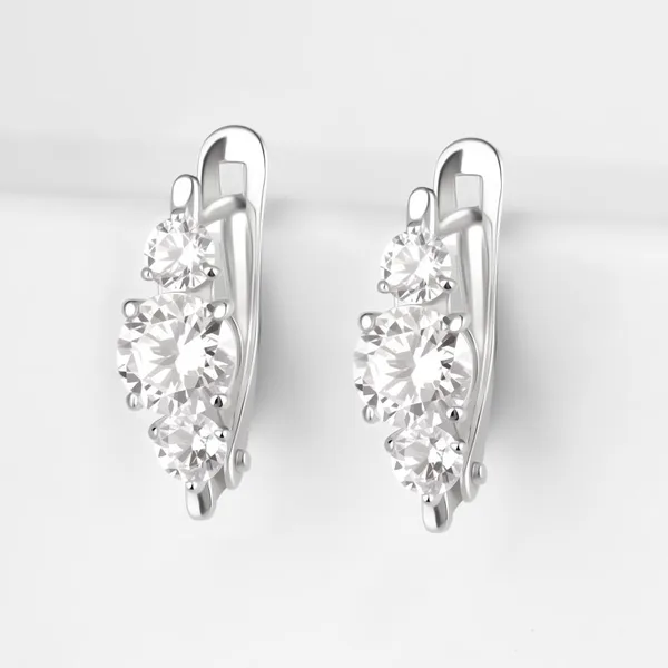 Серьги из серебра с фианитами — арт. 000-387149