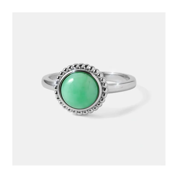 Серебряное кольцо с зеленым халцедоном — арт. 10322-003778