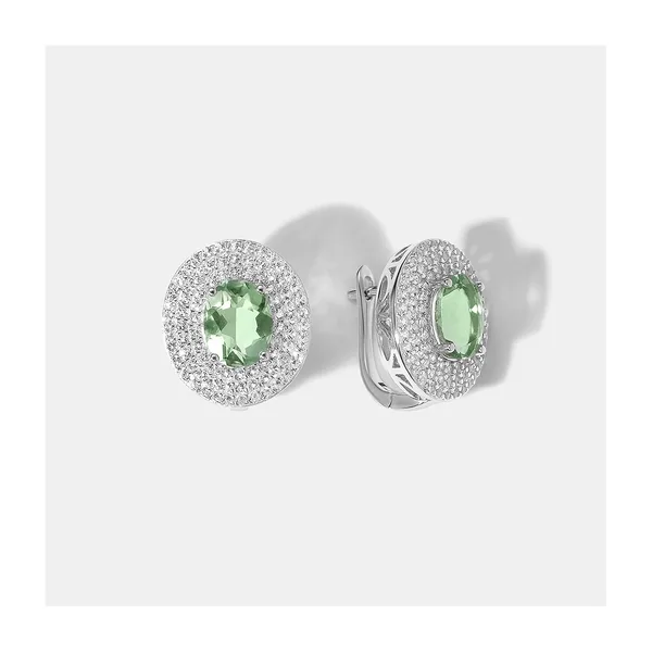 Серебряные серьги с флюоритами — арт. 10522-002277