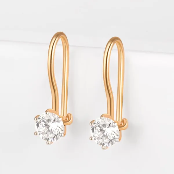 Серьги детские из красного золота с фианитами — арт. 000-321332