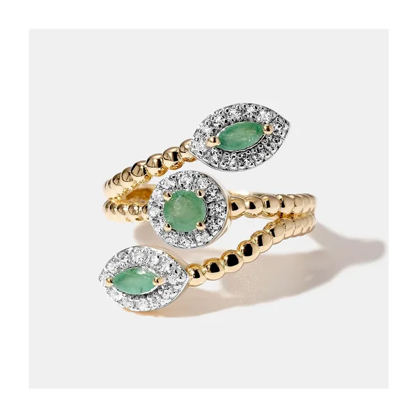 Серебряное кольцо с изумрудами — арт. 10321-000393