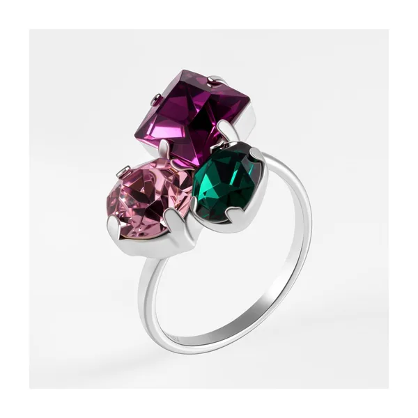 Кольцо из серебра с кристаллами swarovski — арт. 000-390406