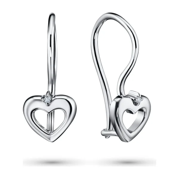 Серьги из серебра с синтетическими алмазами