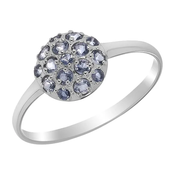 Серебряное кольцо с иолитами