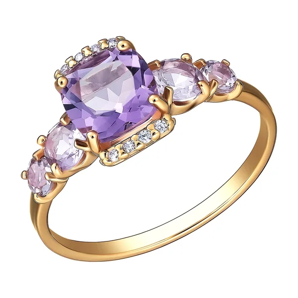 Серебряное кольцо с аметистами