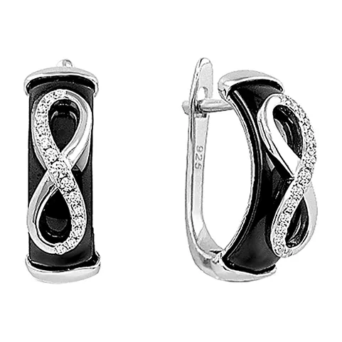 Серьги из серебра с керамикой и фианитами — арт. 000-343729