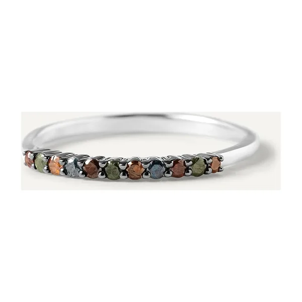Серебряное кольцо с цветными бриллиантами — арт. 10321-000932