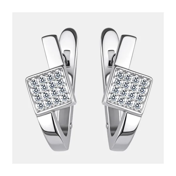 Серьги из серебра с фианитами — арт. 000-399210