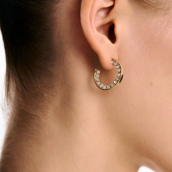 Золотистые серьги-кольца с кристаллами Herald Percy Poison Drop — модель 3tweasr — фото 2