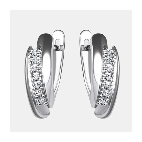 Серьги из серебра с фианитами — арт. 000-399216