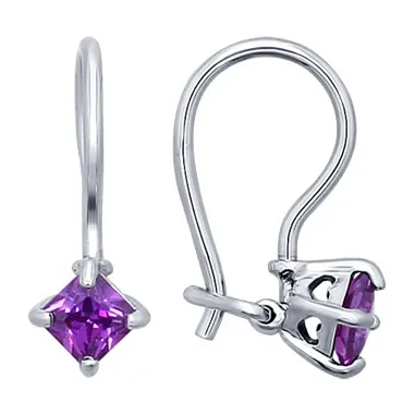 Серьги детские из серебра с фианитами — арт. 000-353632