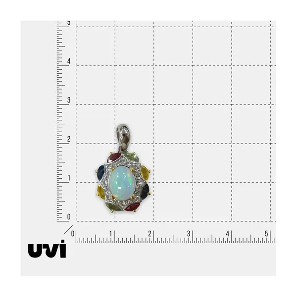 Серебряная подвеска с опалом и мультисапфирами — арт. 10422-002038