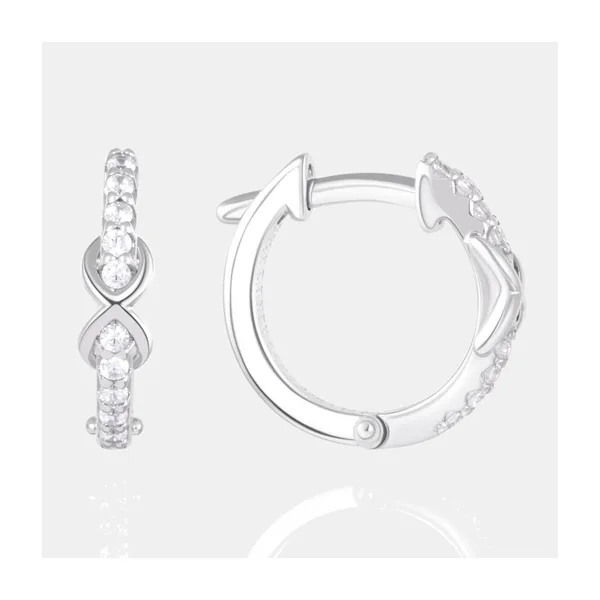 Серьги конго из серебра с фианитами — арт. 000-399355