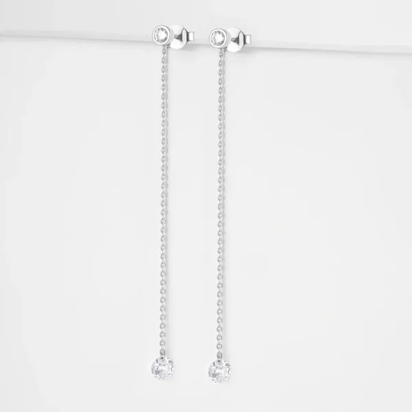 Серьги гвоздики из серебра с фианитами — арт. 000-395084