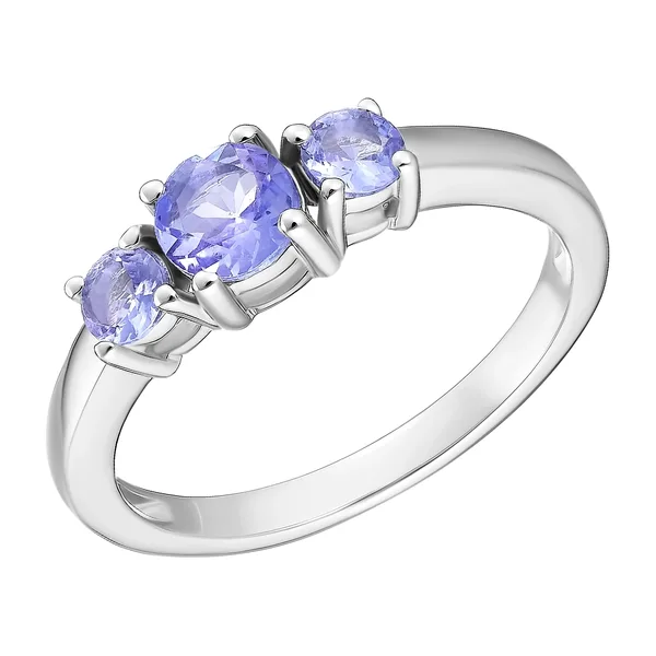 Серебряное кольцо с танзанитами