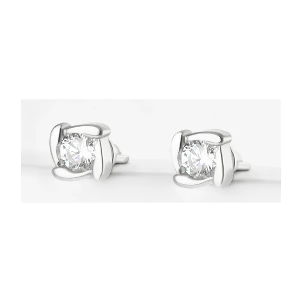 Серьги гвоздики из серебра с фианитами — арт. 000-366229