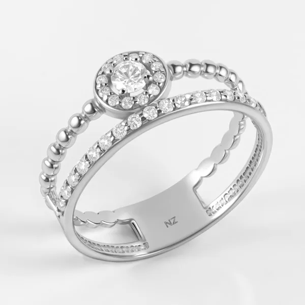 Кольцо из серебра с фианитами — арт. 000-393678