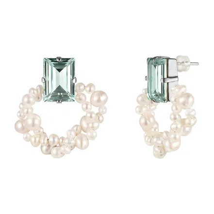 Серьги с культивированным жемчугом, Step Cut Pearl Azure Rhodium Phenomenal Studio Poison Drop — модель n40wdcy