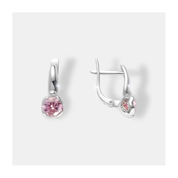Серебряные серьги с муассанитами — арт. 10522-001325