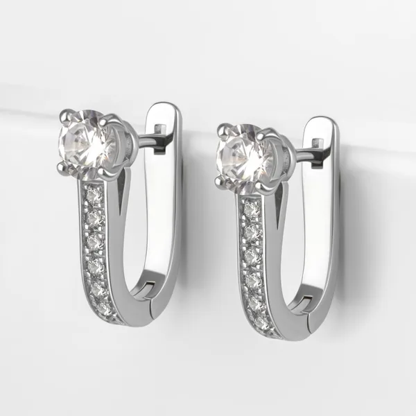 Серьги из серебра с фианитами — арт. 000-385924