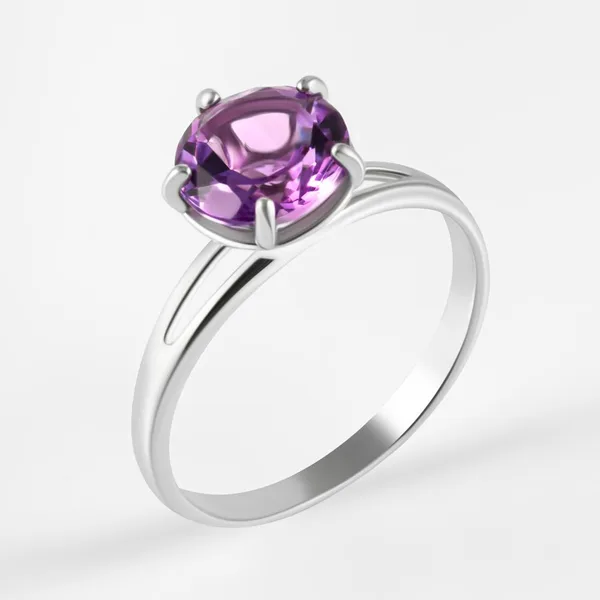 Кольцо из серебра с аметистами — арт. 000-386925
