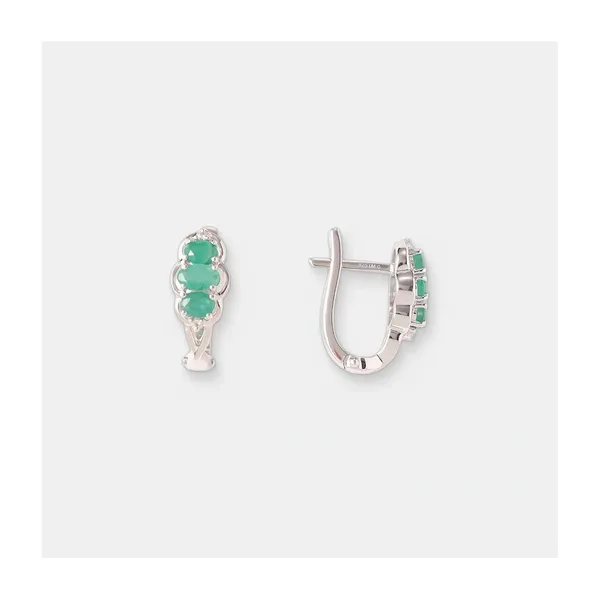 Серебряные серьги с изумрудами — арт. 10521-001311